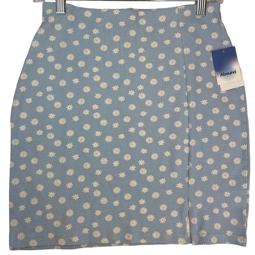 Nordstrom Blue Ditsy Floral Bodycon Mini Skirt S